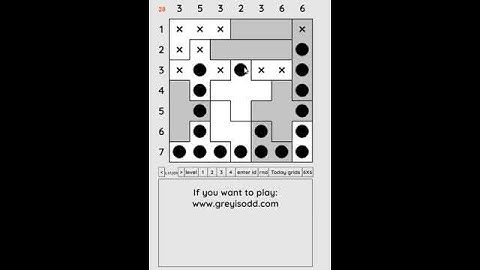 Grey is Odd - Today grids. Solution level 3 7X7 dated 05-18-2024 #logicpuzzles #logicgames  #games