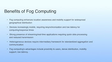 Benefits of Fog Computing | Fog Computing-I