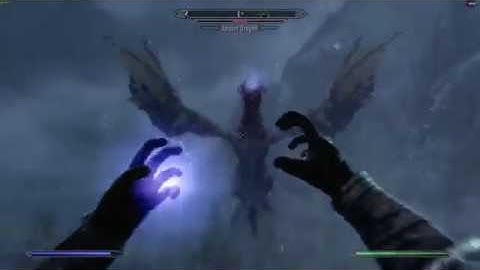 Skyrim Pure Mage Gameplay - Dragon Destruction