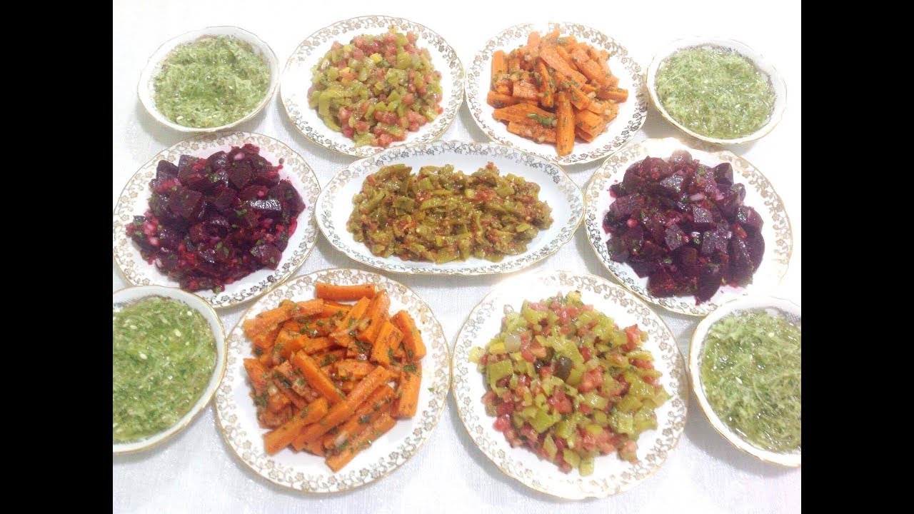 تحضير أحسن و أهم السلطات المغربية الصحية و طريقة الاحتفض بها في المبرد  Salades Marocaines