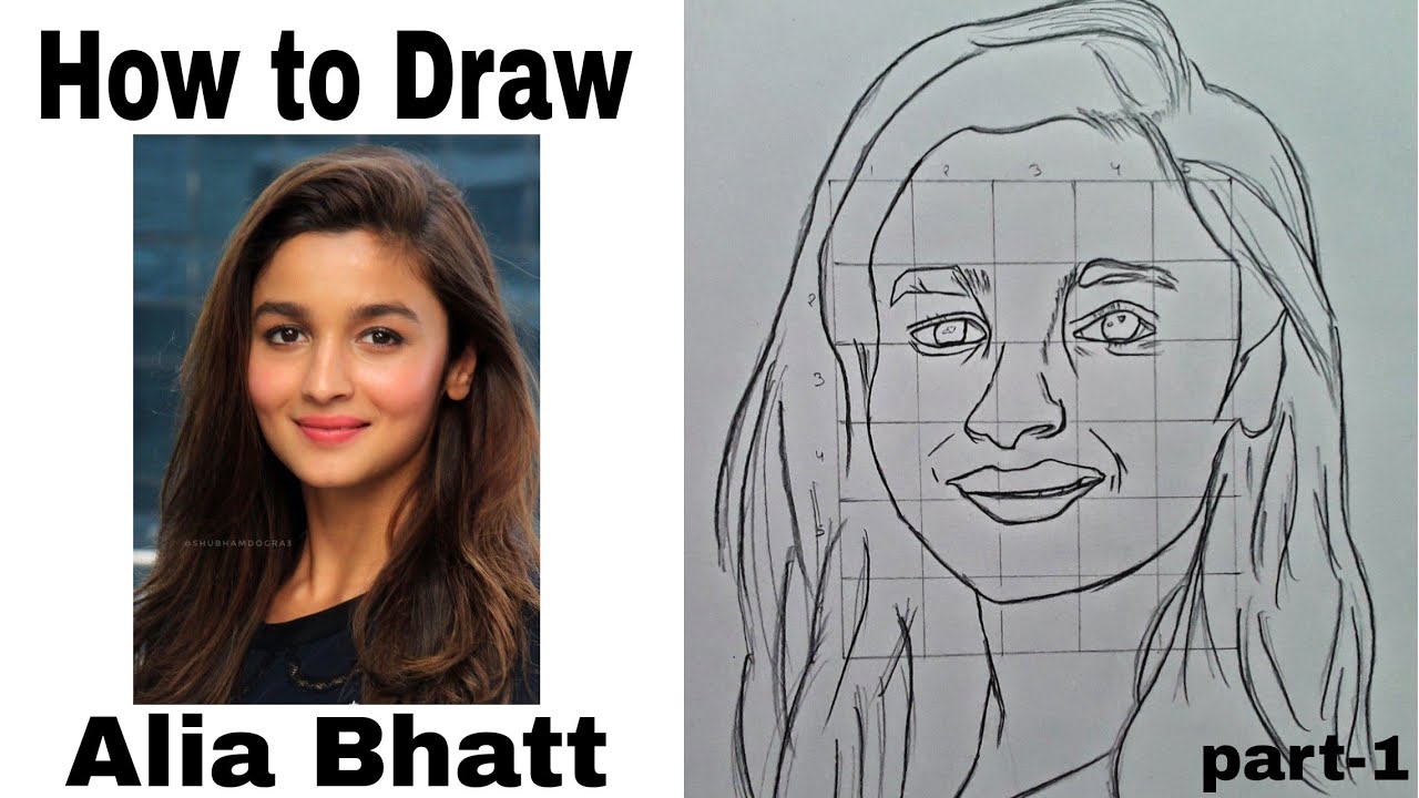 Alia Bhatt Drawing | Pencil sketch | Lesson 1 - YouTube