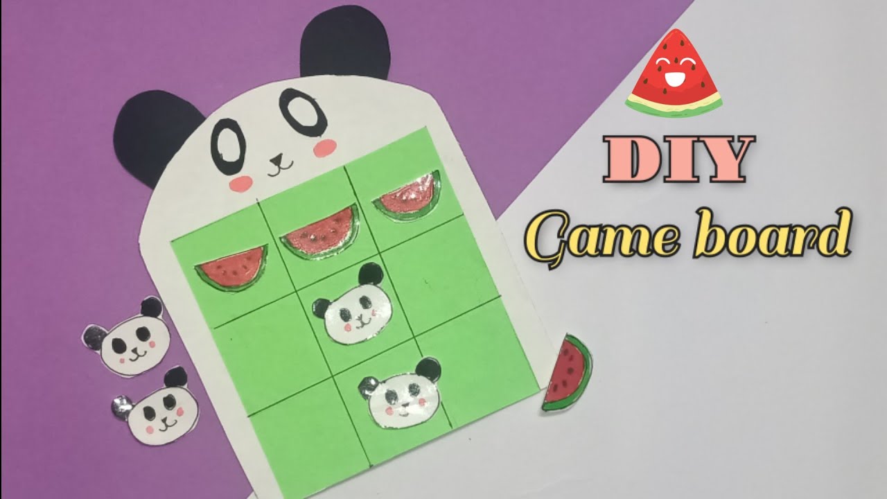how to make panda game board/diy paper game making/easy game with paper/