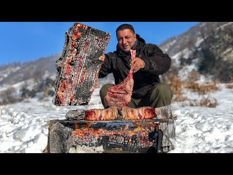 Tender And Very Juicy Steaks Cooked Between Two Hot Logs! Mountain Life