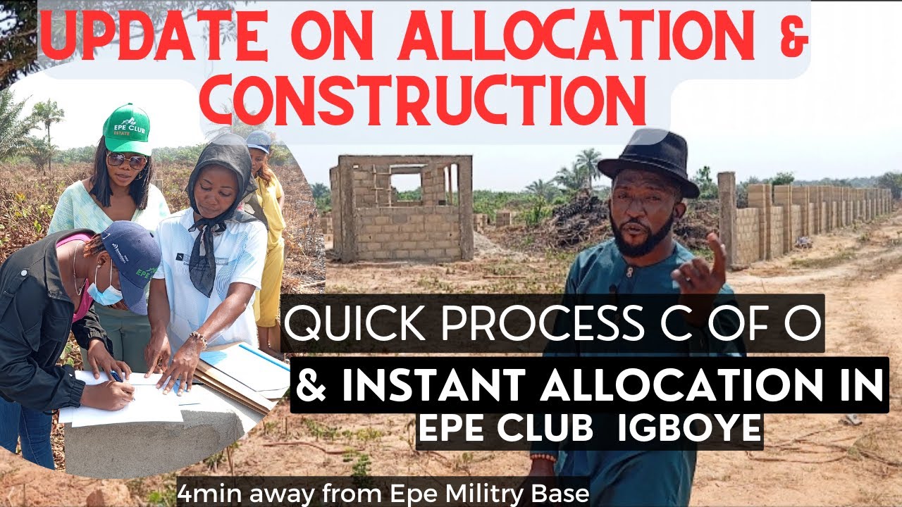 Update on allocation and development in epe Club estate,land which can ...