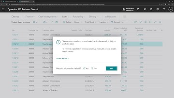 Business Central short video: Cancel a paid posted sales invoice