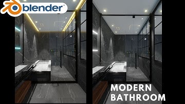 Modern Bathroom in Blender 3.0 - 3D Modeling Timelapse