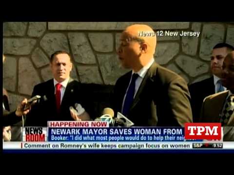 Cory Booker's Press Conference On Saving A Woman From A Burning Building