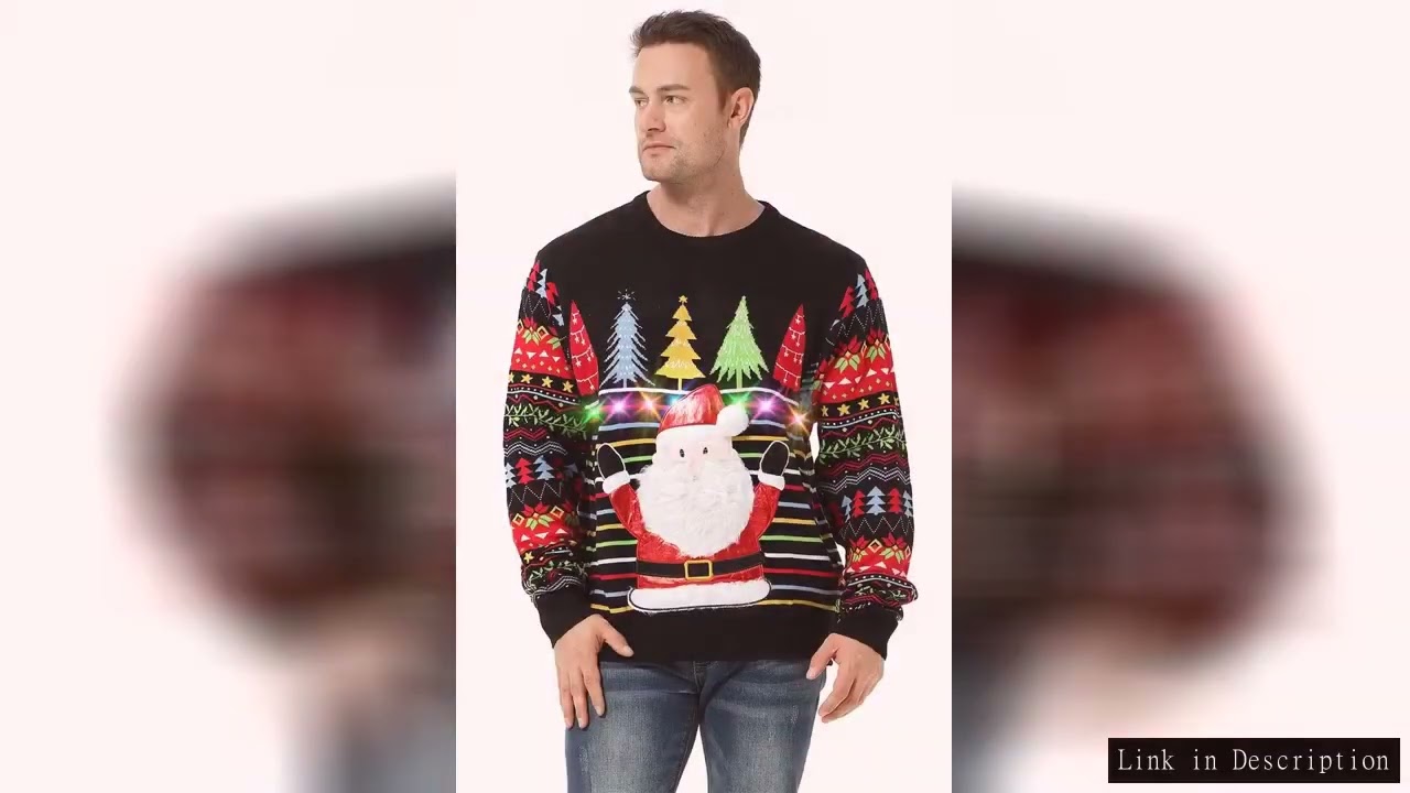 3D Print LED Ugly Christmas Jumper Sweatshirts For Men Women New In Xmas Pullover Crew Neck Hoodie P