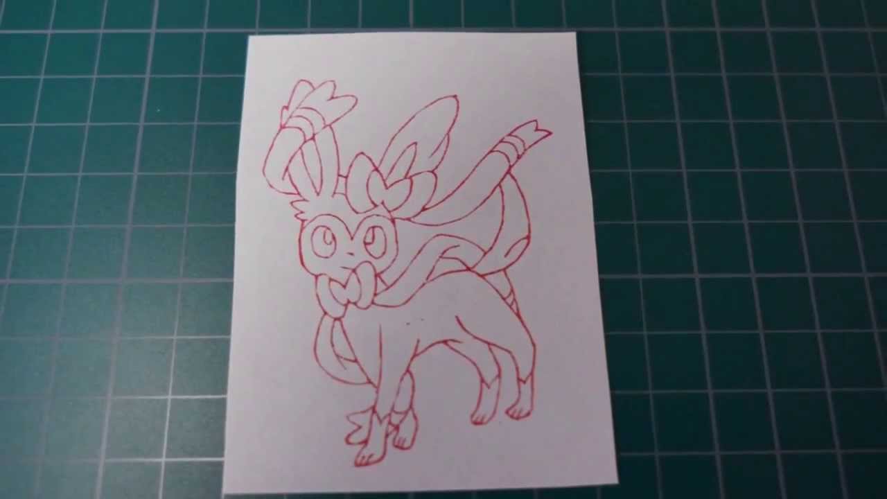 消しゴムはんこ ニンフィアを作ってみた ポケモンxy Youtube