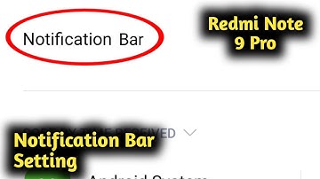 Redmi Note 9 Pro Notification Bar Change Setting