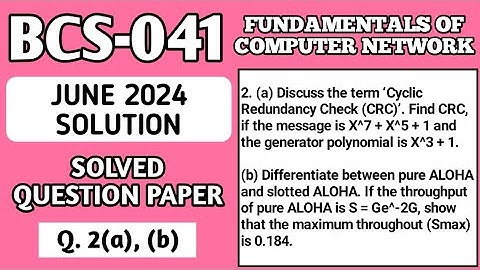 P3- 2(a), (b) | BCS041 June 24 Solution | BCS41 Solved Question Paper | BCS 041 Important Questions