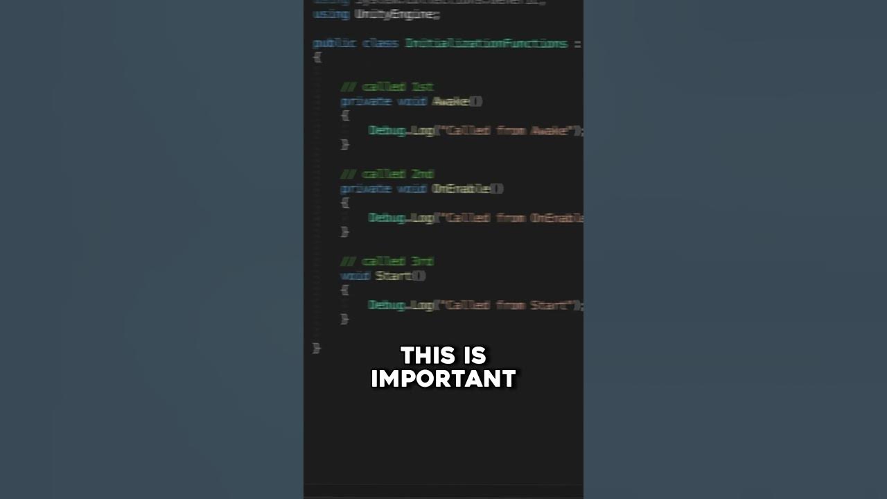 Unity Tip #2 - Initialization Functions (Part 1) - YouTube