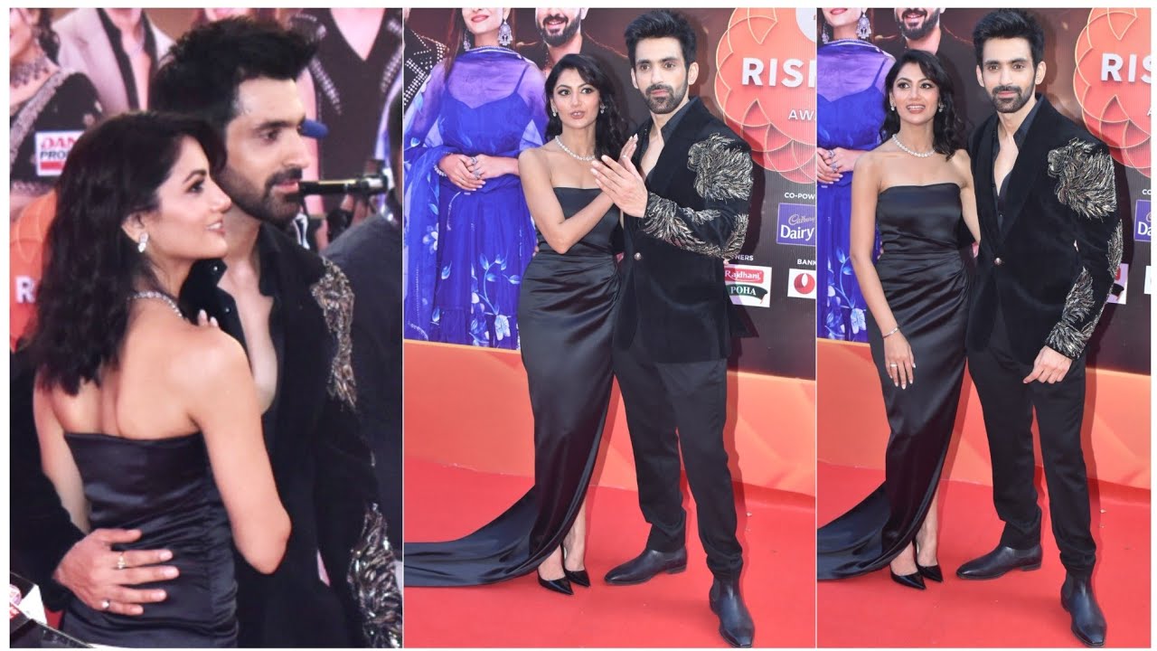 Amruta and Virat together Sriti Jha Arjit Taneja at ZEE RISHTEY AWARDS Today in Mumbai .