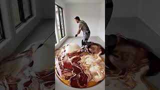 TRIPLE COLOR SWIRL FLOOR TRANSFORMATION! 🤍🤎✨