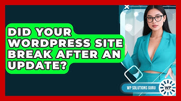 Did Your WordPress Site Break After An Update? - WP Solutions Guru