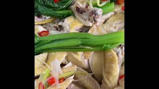 Poach chicken with Chinese broccoli, ginger, scallions and hot chili by Vivian Easy Cooking & Recipes 69 views 2 months ago 18 seconds