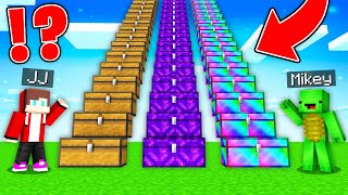 JJ and Mikey Found The LONGEST CHEST STAIRS in Minecraft Maizen!