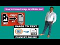 How to Convert Image to Editable Text | How to Convert Image to Text Tutorial in Hindi