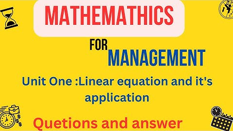 Mathematics for management mid exam questions
