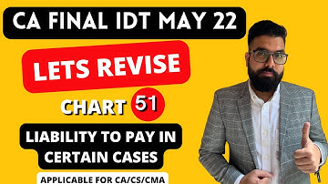Chart 51 Liability to Pay in certain cases | IDT May 22 Revision | CA Ramesh Soni | English