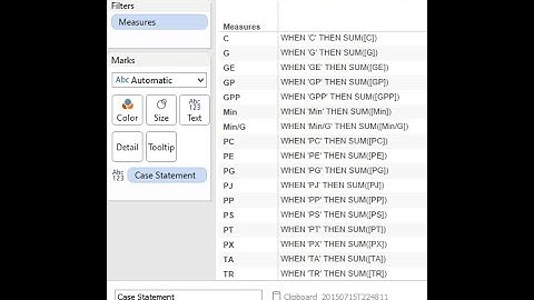 Coding Case Statement via Tableau