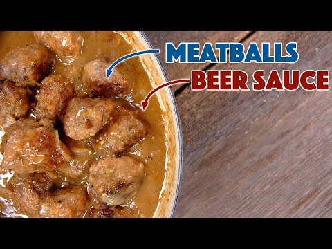 beer braised meatballs