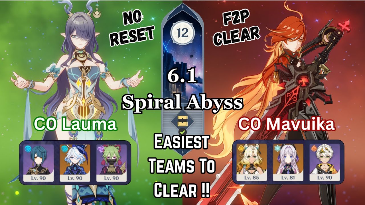 Easy Clears!!! Lauma Hyperbloom and Mavuika Melt | 6.1 Spiral Abyss | Genshin Impact