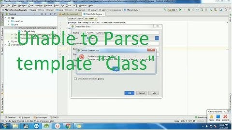 Unable to parse template “Class” in Android Studio 3.0
