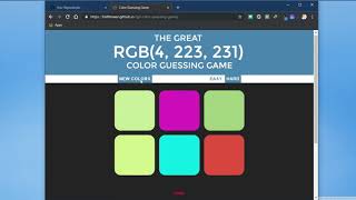 JavaScript Project Ideas #8 (RGB color guessing game) screenshot 4