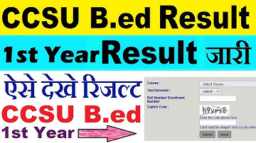 ccsu bed 1st year result 2022 : ccsu bed result declared 2021-2023