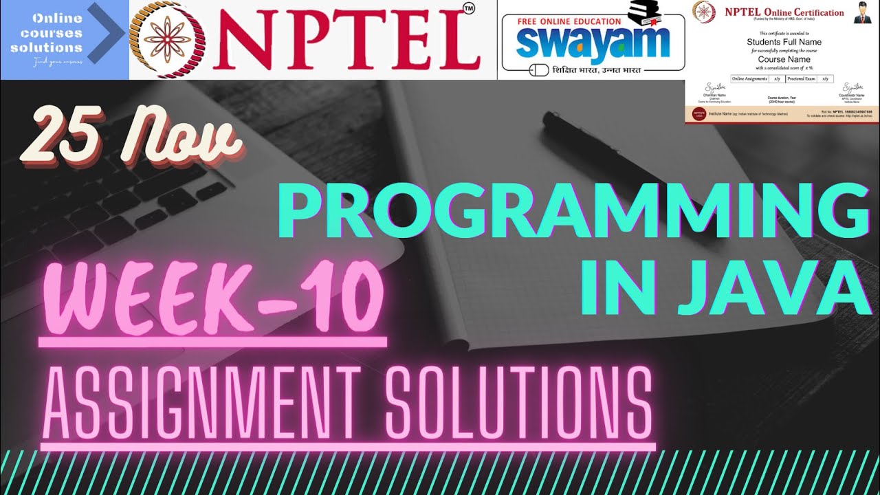 programming in java nptel assignment solutions 2023 week 10