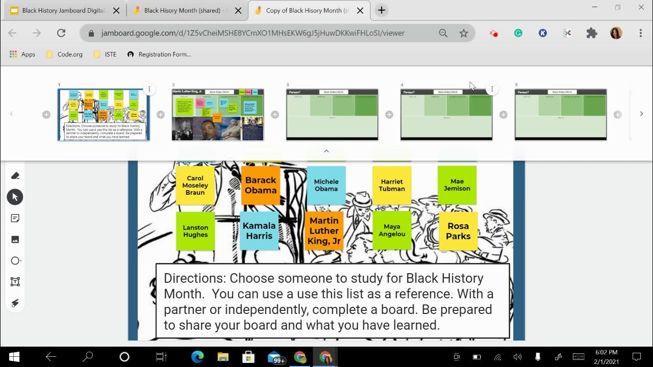 Black History Jamboard Partner Activity YouTube