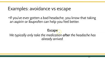 Escape vs  Avoidance Examples