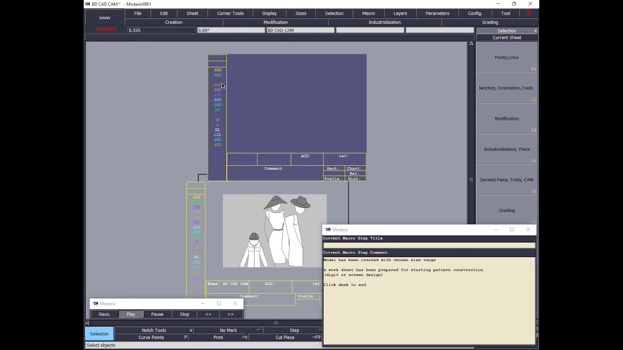 lectra modaris tools [74]EXPERT Creation || Creating model creation ...