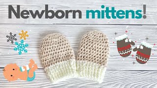 Crochet easy newborn mittens! | Crochet for beginners