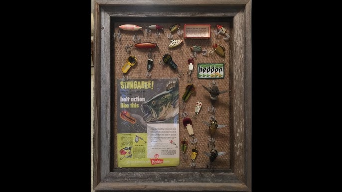 Creating a shadow box display for vintage fishing lures 