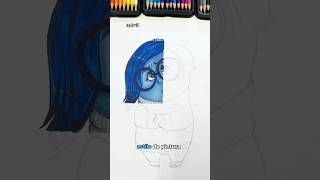 4 ESTILOS DE DESENHO! 💙 #pintura #desenho #arte #disney #anime