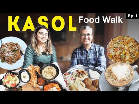 Best KASOL Food Walk l Hemp Coffee + Hummus + Shakshuka + Falafel King + German Bakery + Shambu Momo