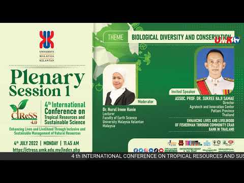 4 th INTERNATIONAL CONFERENCE ON TROPICAL RESOURCES AND SUSTAINABLE SCIENCES (CTReSS 4.0)