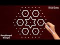 Simple rangoli 11x6 dots  easy rangoli design  new apartment daily kolam  rangrangoli designs