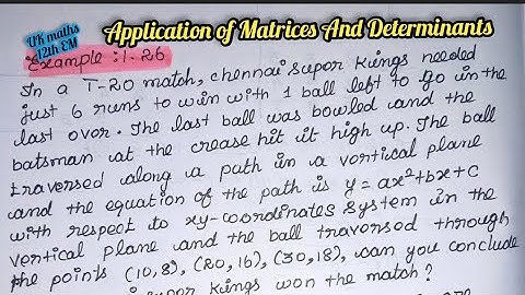 UK maths//12th STD EM// chapter 1// Cramer