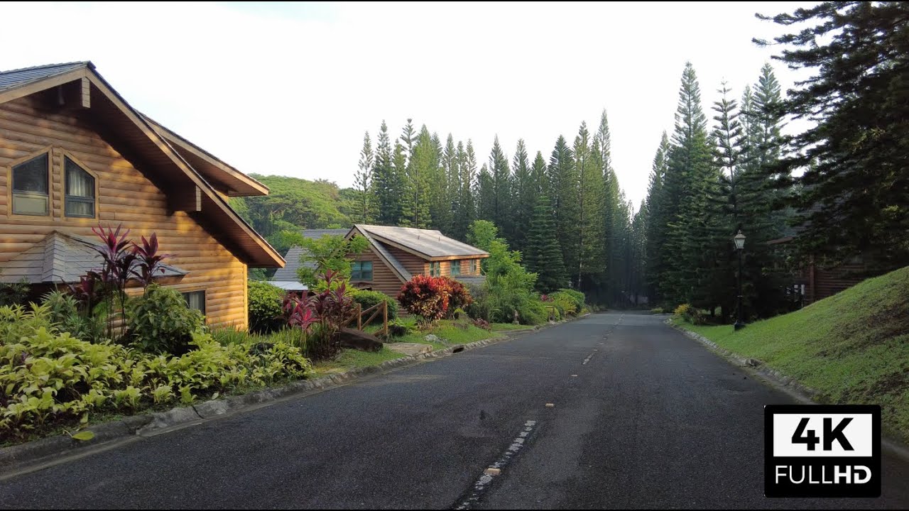 Relaxing morning walk along the cozy cabins at Woodlands, Tagaytay Highlands, Philippines