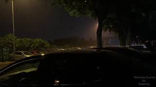 Rain Sounds on Car, Parking Places - Thunderstorm Rain &amp; Light Thunder, Torrential Rain for Sleeping