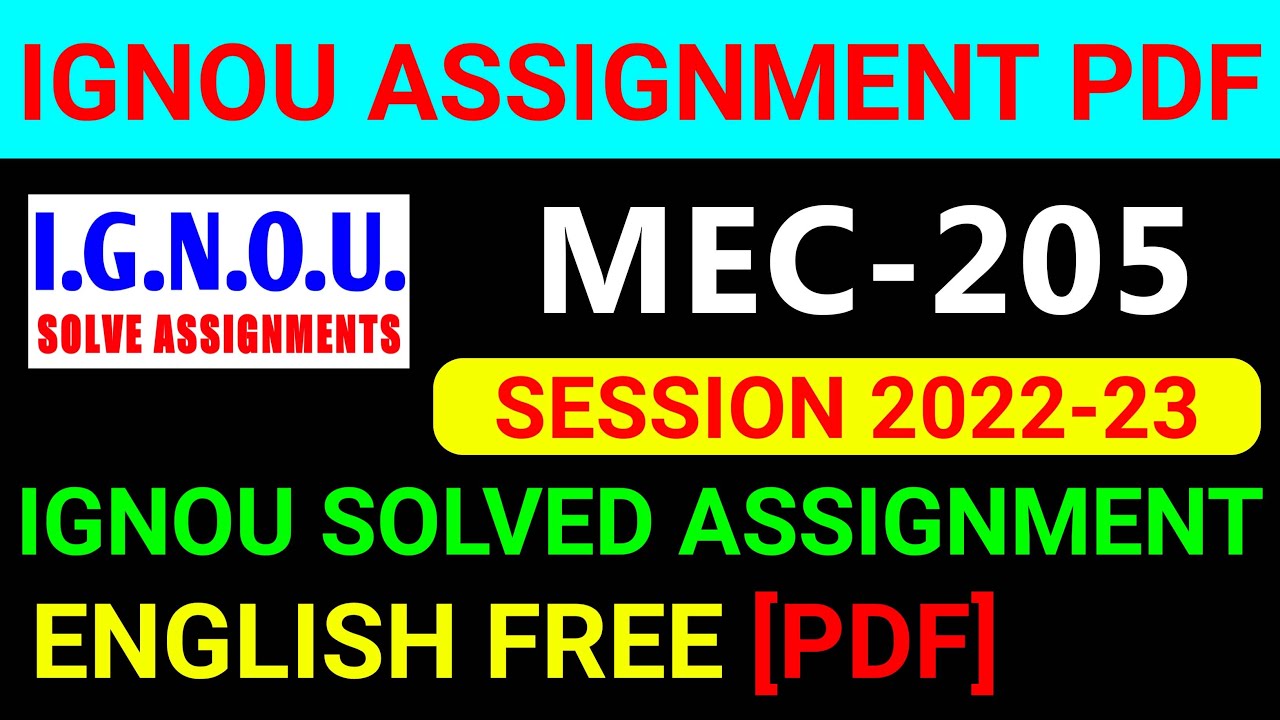 mec 205 solved assignment 2022 23