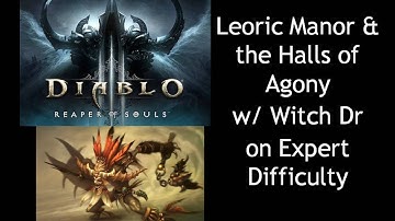 "Diablo 3 Reaper of Souls" (PS4) - "Leoric Manor" and "Halls of Agony" with Witch Dr on Expert