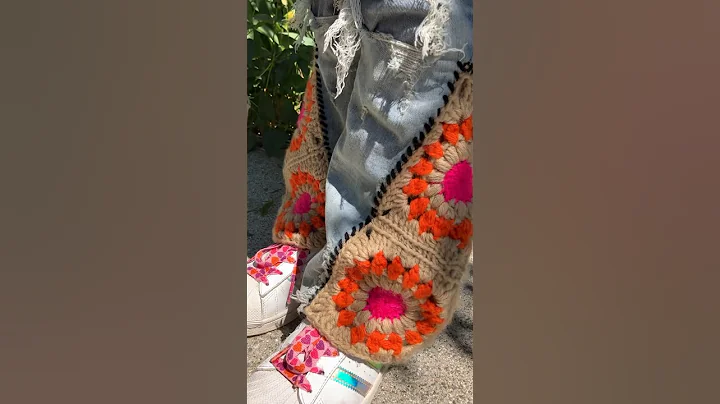 Crochet Bell Bottom Jeans #Upcycled #Upcycle #UpcycledDenim #CrochetFashion #Crocheted