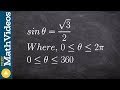 Evaluate for theta between 0 and 2pi