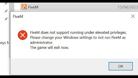 COMO RESOLVER ERROR FIVEM (FiveM does not support running under elevated privileges.)