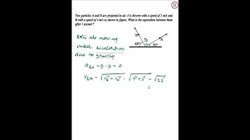 Separation between two particles in projectile motion