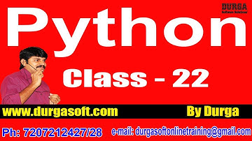 Learn Python Programming Tutorial Online Training by Durga Sir On 30-05-2018 @ 7AM
